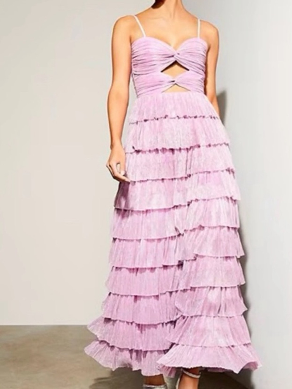 Gianni Bini Lavender Tiered Ruffle Maxi Dress